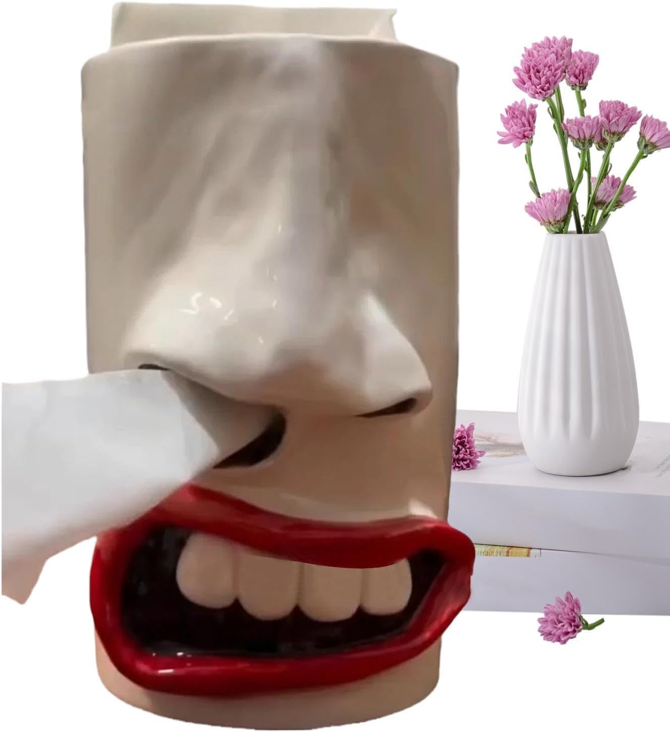 Resin Facial Tissue Dispenser Cover with Novelty Storage for Home and Car