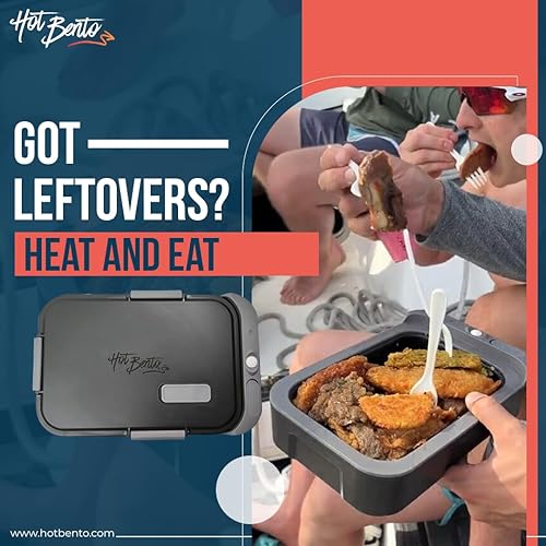 Miniatura 6 de Hot Bento Plus con batería extra lonchera autocalentada y calentador de alimentos extraíble con pilas, portátil, inalámbrica, comidas para oficina,