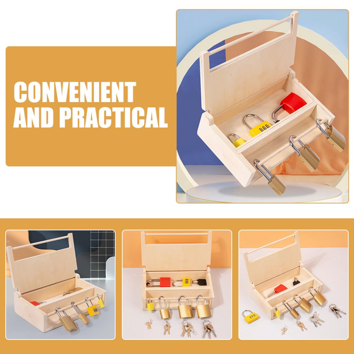 Juguete Montessori Educativo de Madera para Pequeños Caja Interactiva para Desarrollo de Habilidades Manuales Accesorio Lúdico para Bebés de Año