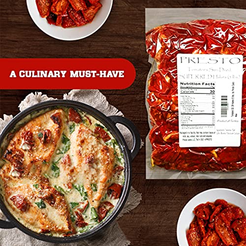Tomatoes Sun-Dried, Super Red Halves, Nutrient Full, Delightful, Flavorful, Vegan, Gluten-Free, Pure, Turkish, 5 Lbs. (80 Oz.) Vacuum Packed By Presto Sales Llc #TOP2