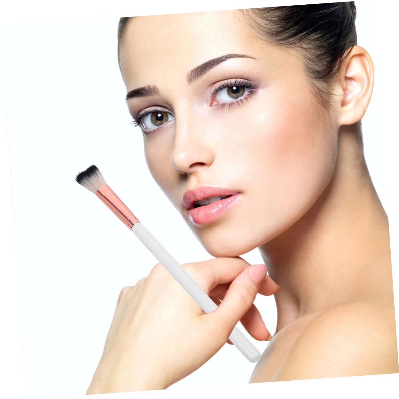 WOONEKY Highlighter Makeup Brush for Women Soft V-shaped Nose Shadow Brush Ergonomic Design for Blush and Powder Application for Contouring and Highlighting