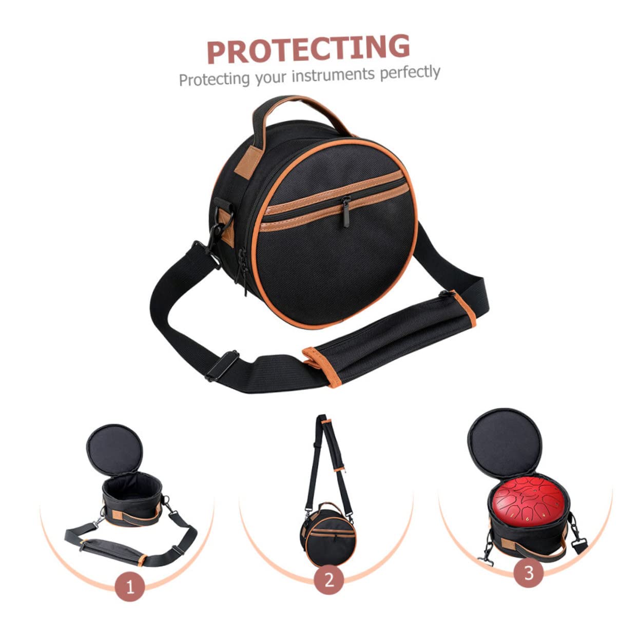 ibasenice Bolsa Para Instrumentos De Percusión Bolsa De Almacenamiento Portátil Para De Lengüeta De Acero Correas De Hombro Acolchadas Estuche Para
