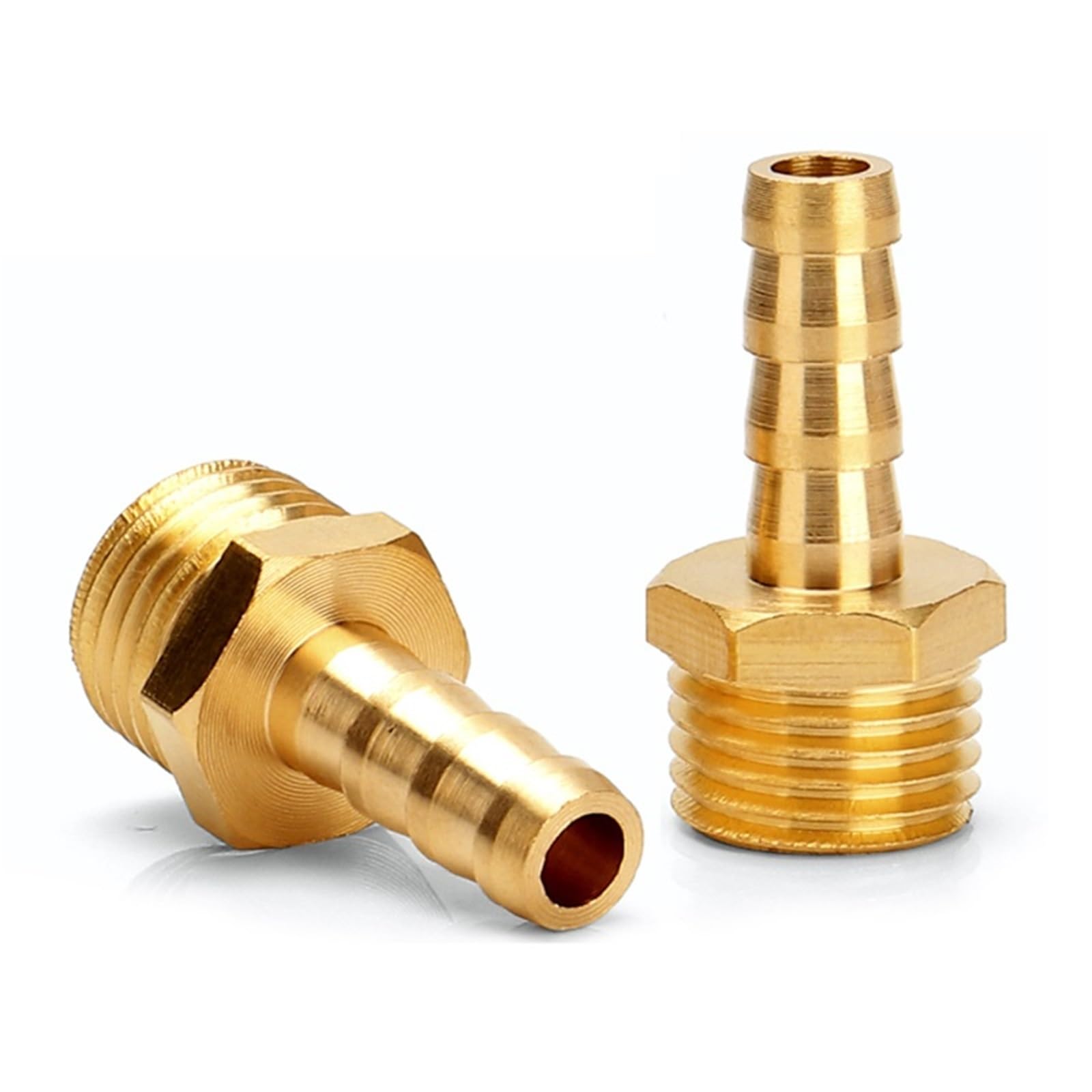 2pcs Hose Brass Pipe Fitting 4mm 6mm 8mm 10mm 12mm 19mm Barb Tail 1/8" 1/4" 1/2" 3/8" BSP Male Connector Joint Copper(19mm Barb,1/2")