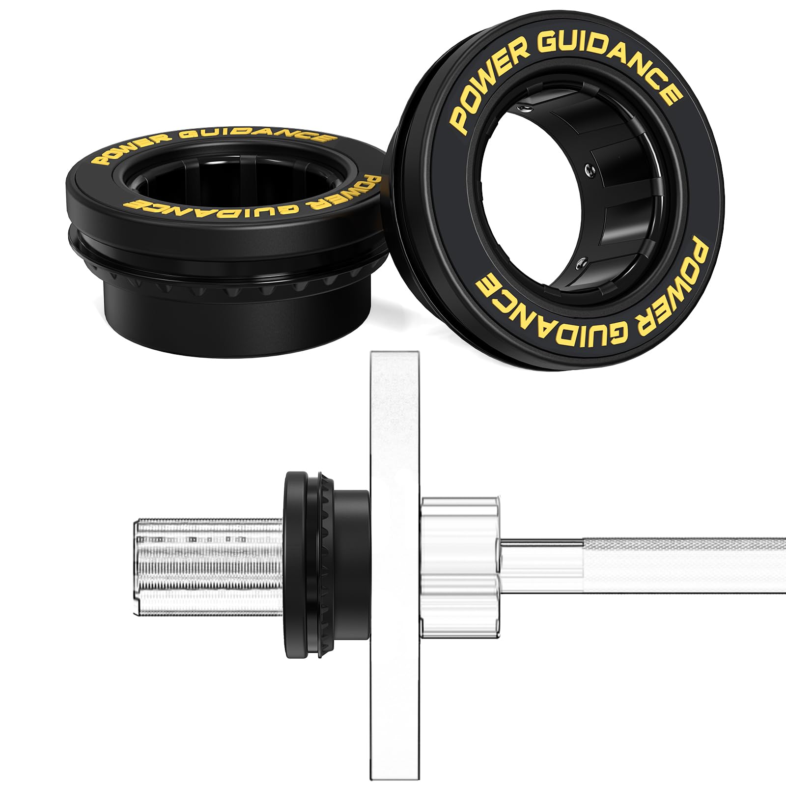 POWER GUIDANCE Fitness Barbell Clips 2" (Pair) - Quick fix Olympic Barbell Clamps &amp; Collars for Secure Weightlifting &amp; Powerlifting - Barbell Clips for Bars