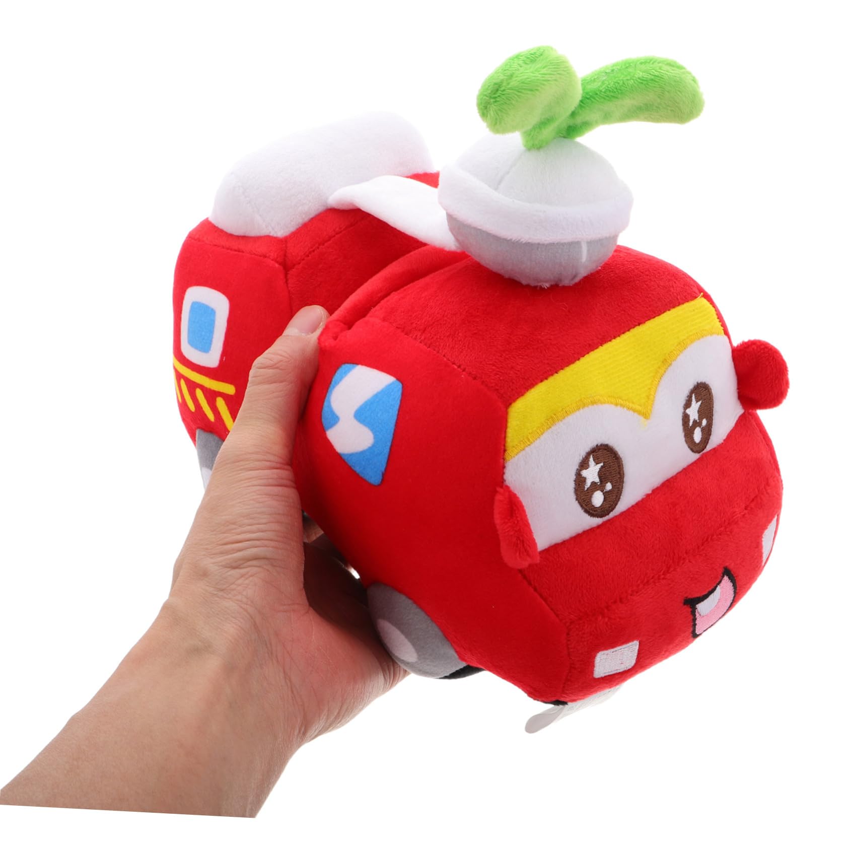 Peluche Camion dei Pompieri Rosso, Morbido, 20cm, per Bambini | Imbottitura in Cotone Pp, Stile Cartone Animato, per Camera da Letto, Regalo per Feste e Compleanni