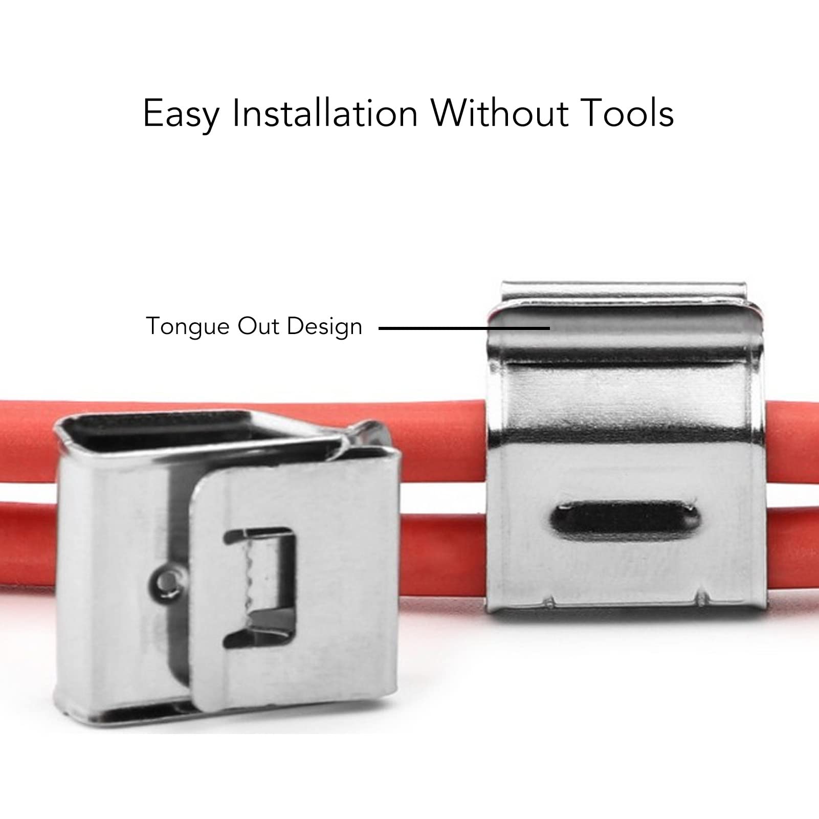 Clips De Fil Métallique 50 Pièces Clips De Câble De Panneau Solaire Clips De Fil De Remorque Clips Pour Câble Photovoltaïque Clips De Câble En Acier Inoxydable Pour Photovoltaïque, Panneau Solaire