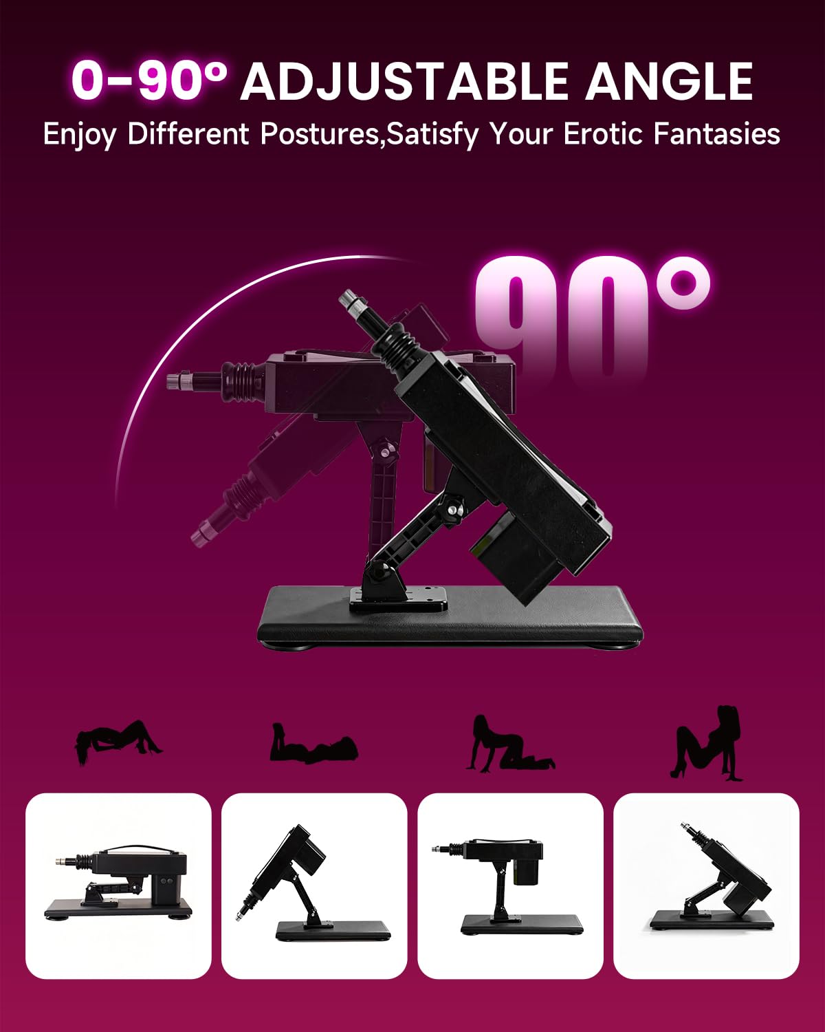 Máquina Sexual Automática con 7 Accesorios y Control Remoto | Sex Machine de Empuje con Conector 3XLR | Ángulo Ajustable y 330 RPM | Máquina de Sexo para Hombres, Mujeres | Masaje de Punto G y Anal