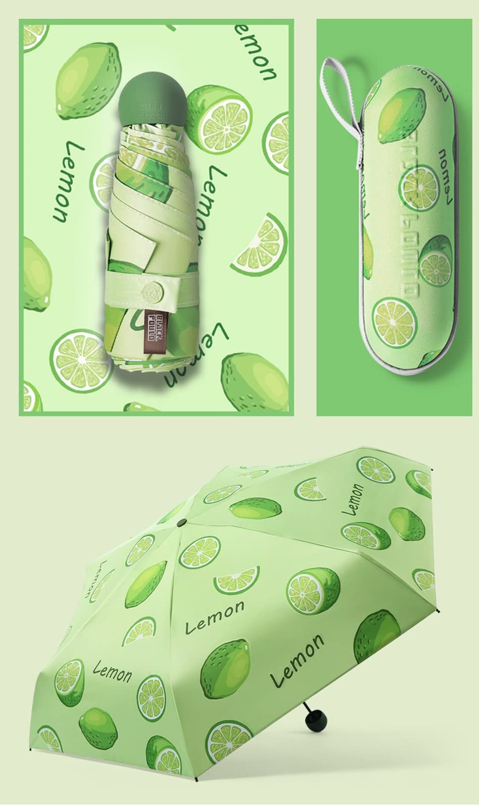 Paraguas de Viaje, sombrilla compacta y Liviana portátil, Paraguas Plegable liviano con Estuche cápsula para Paraguas para Hombres y Mujeres