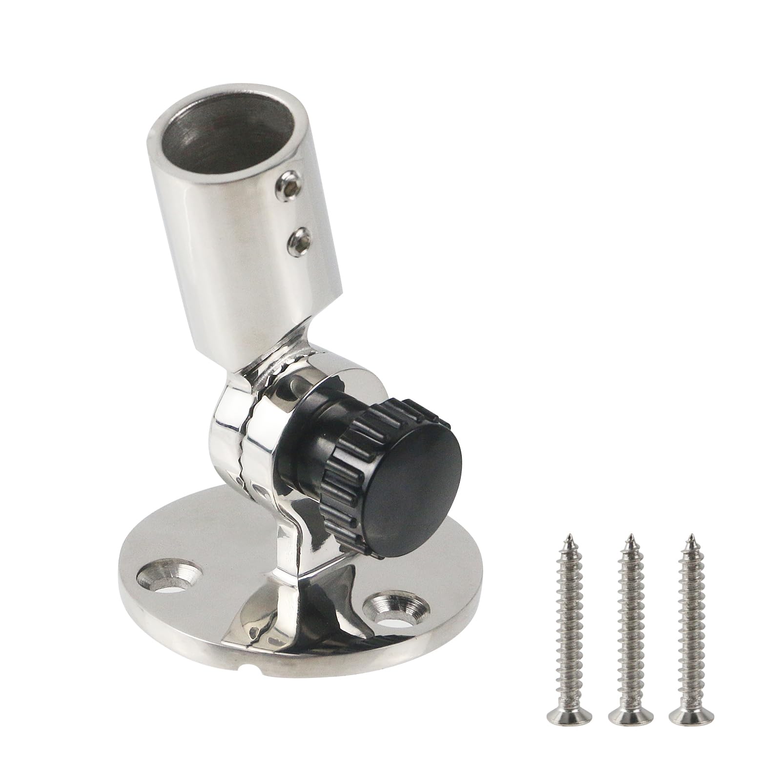 Semetall Marine Grade 316 Stainless Steel Lamp Base, Adjustable Swivel Antenna Holder with Screws