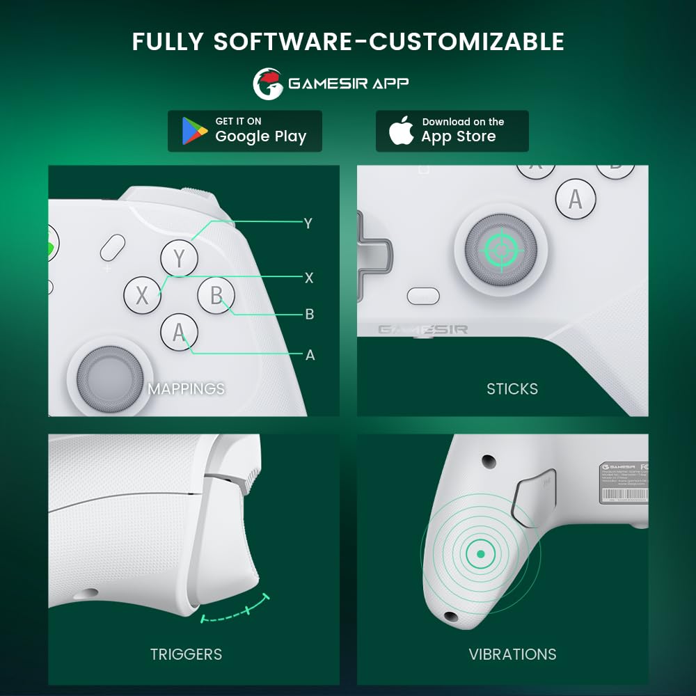 GameSir T4 Cyclone Pro Wireless Controller para Switch, PC, Android, Gatillos Analógicos de Efecto Hall, Palancas de Efecto Hall,Controlador Inalámbrico para Switch con Cuatro Motores