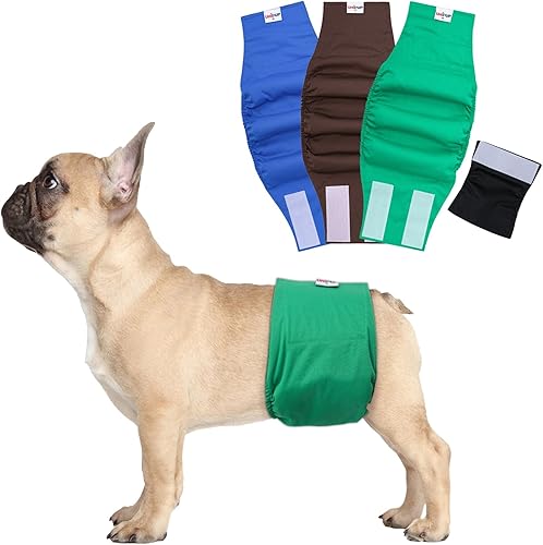 UNIPUP Pañales lavables para perros machos, paquete de 3 pañales y extensores reutilizables para cachorros machos de alta absorción para perros
