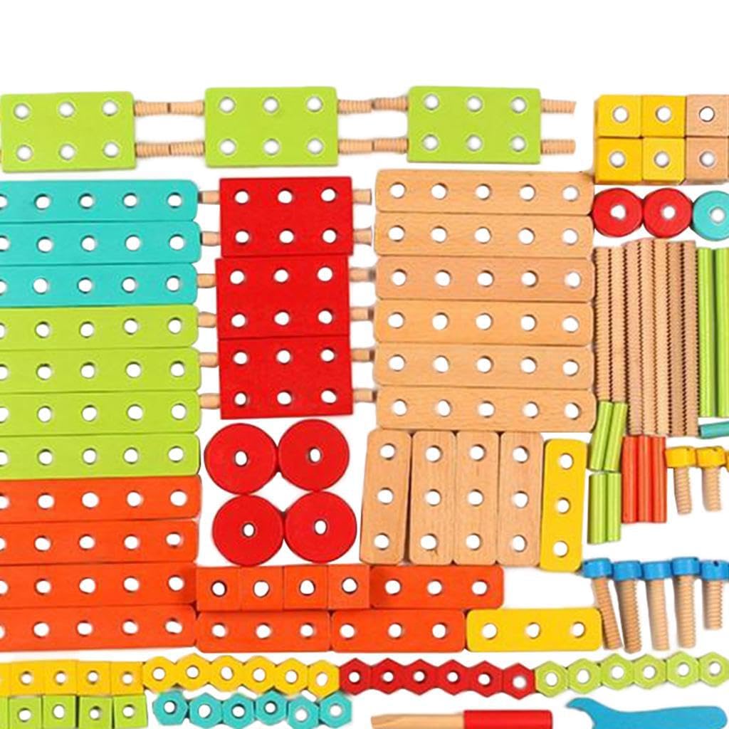 Rompecabezas, Juguetes de construcción, Bloques apilables de para Madera, desafían la Creatividad de los niños con 68 Piezas, fomentan la