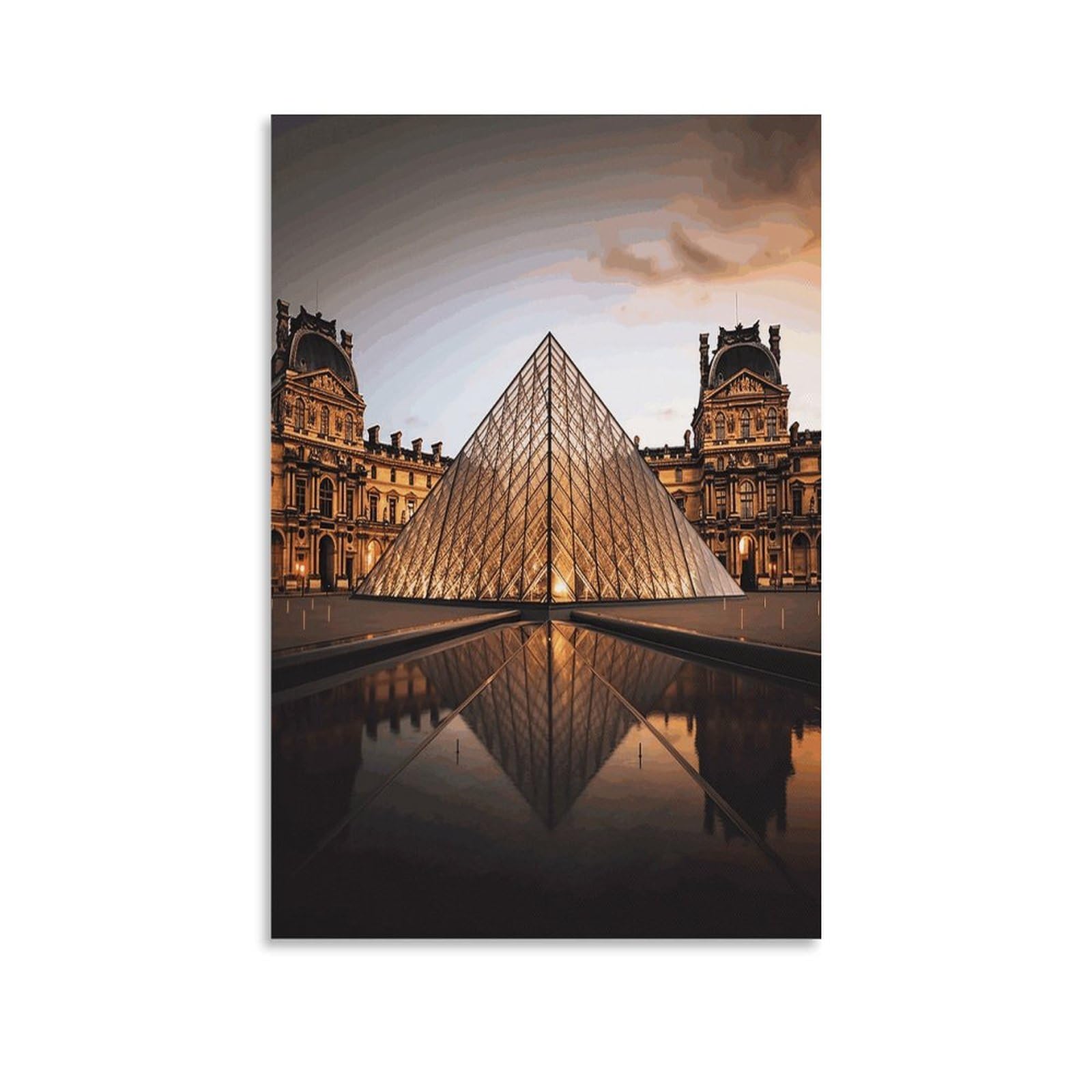 VstaDank Louvre Museum in Paris Canvas Wall Art on Canvas Prints Artwork Exquisite Decor Artwork Hang Wall Picture Hangable Decor Painting Picture Printed Poster Art for Home Decor 12x18inch(30x45cm)