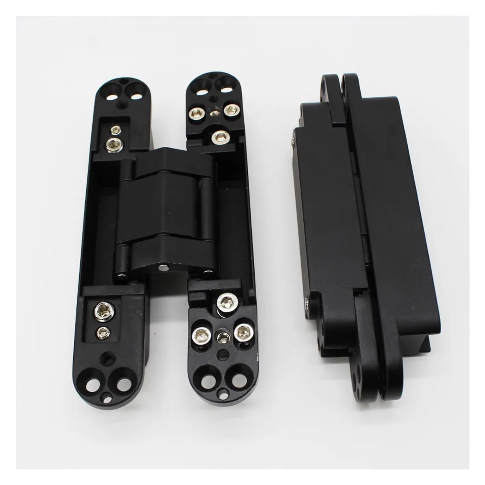 CLEUFWKO 2PCS 40KG Weight Heavy Dyty Wooden Door 180Degrees Opening Adjustable Hidden Hinge 6 Inch Casement interior Gate Invisible Hinge(Black)