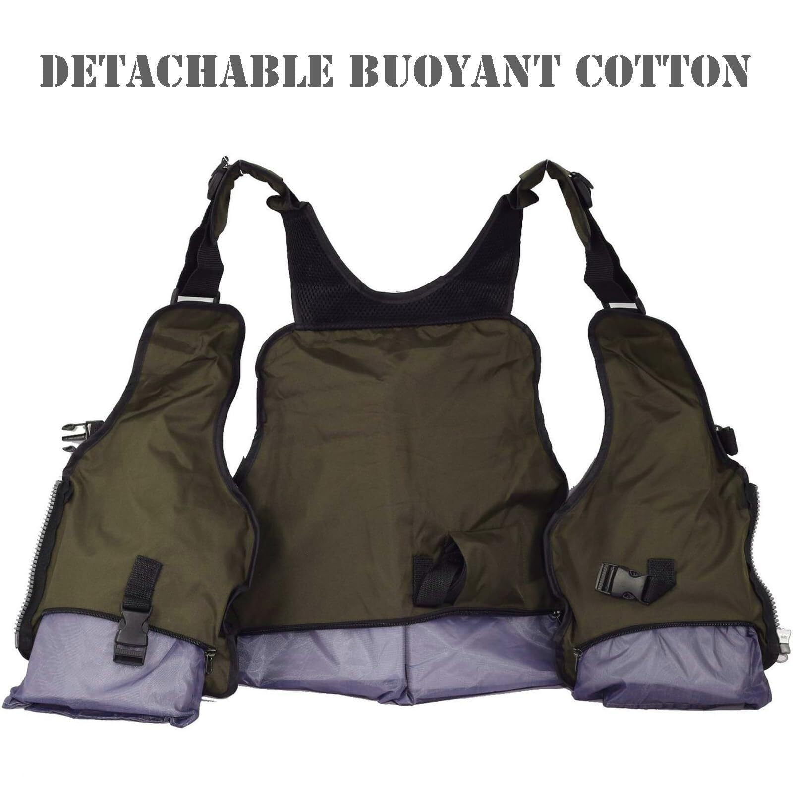 Adult Surfing Vest Adjustable Buoyancy Aid Lightweight Fishing Surfing Vest Multi-Pockets for Kayaking Boating Swimming Snorkeling Paddle Boarding Water Sports Activities Gear