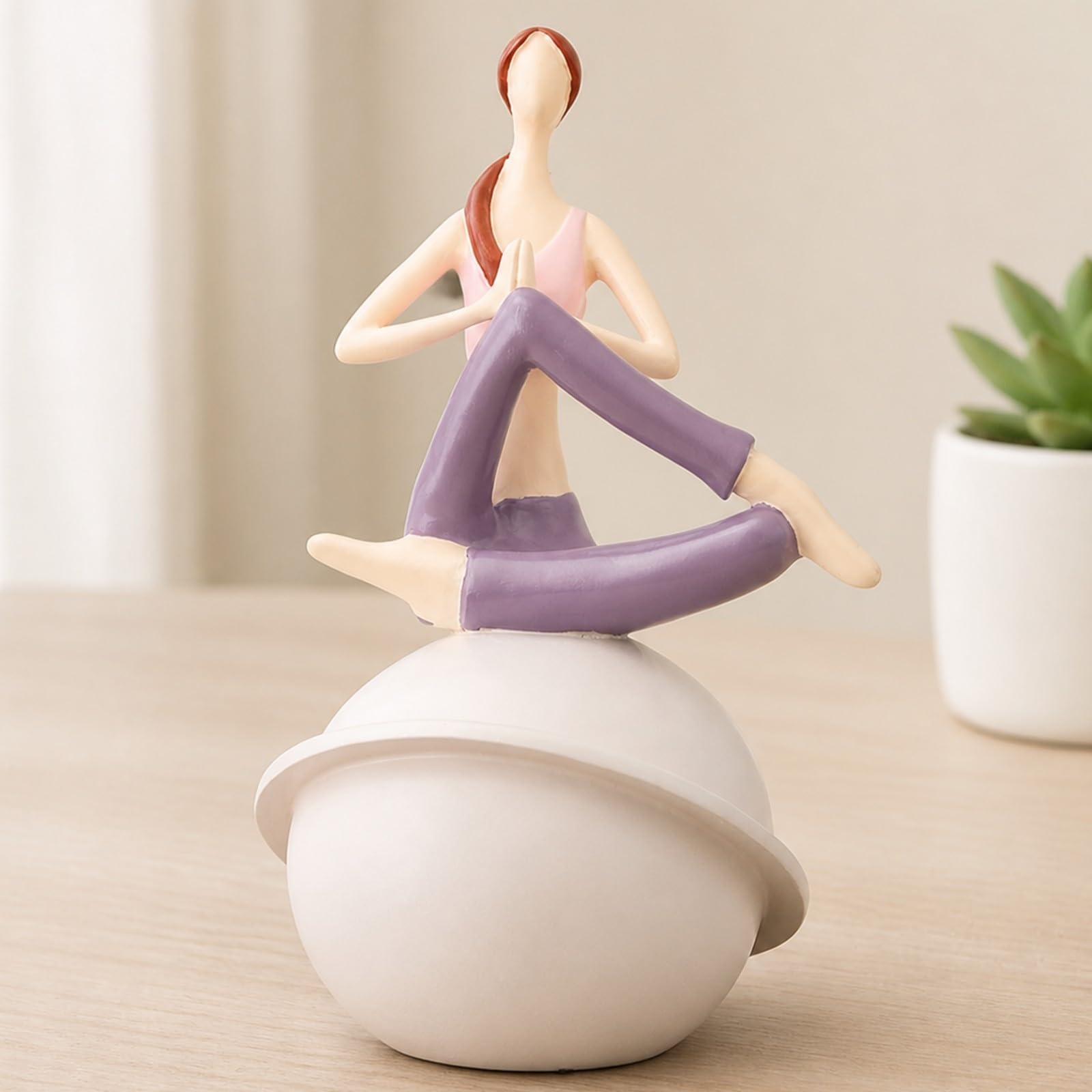 Scultura Decorativa a Tema Meditazione |, Figurina Femminile Posizione Meditazione, Idea Regalo, Ornamento da Tavolo, per Comodino, Soggiorno, Stile E