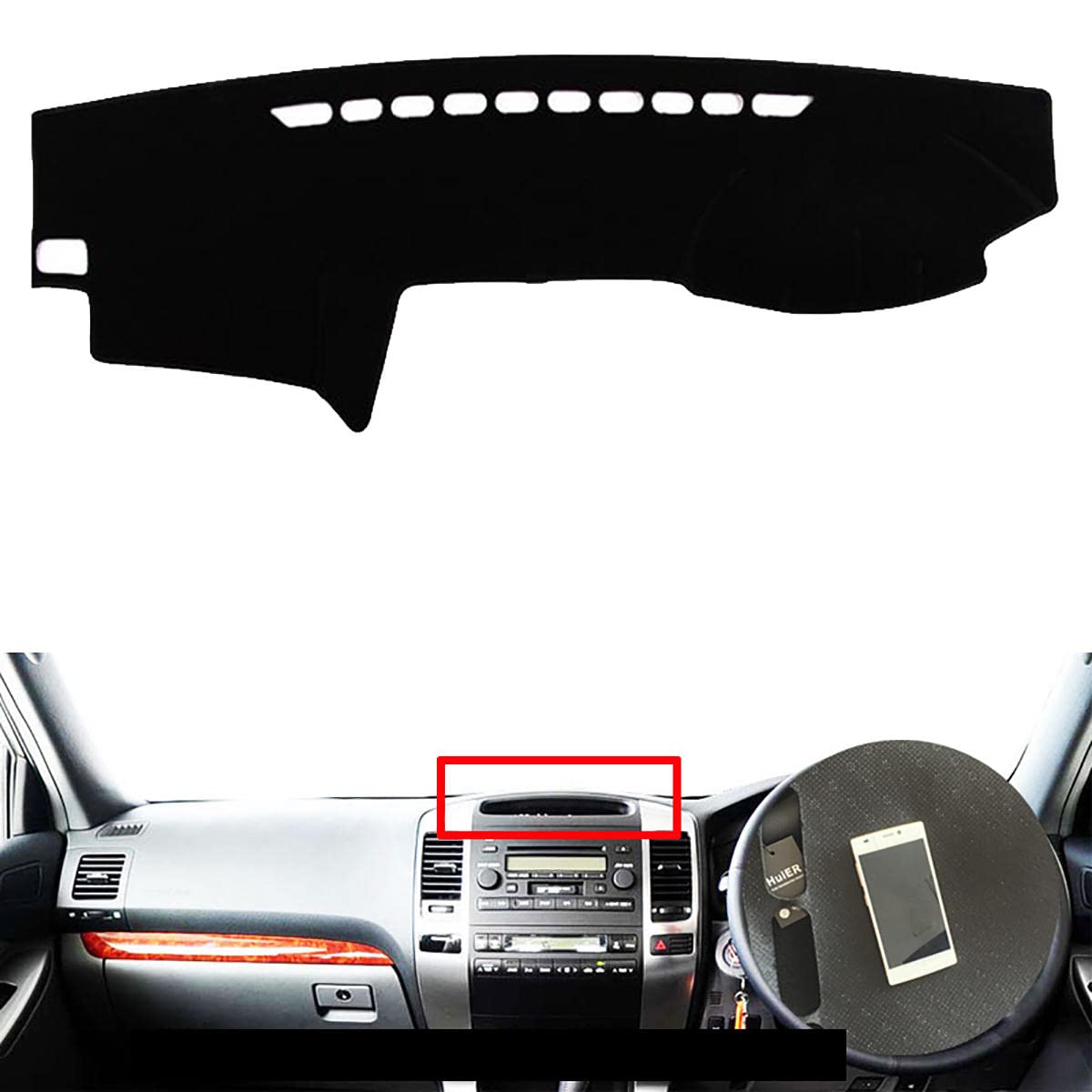 Fit For Toyota Land Cruiser Prado J120 2003-2009 RHD, Car Dashboard Mat, Car interior dashboard protector, Automotive interior