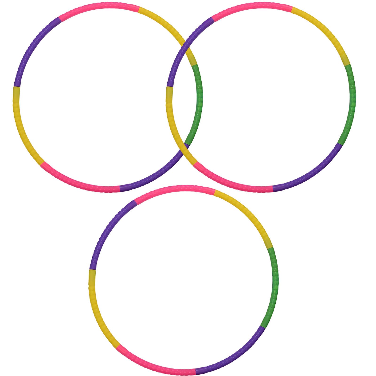 3 PCS Hula Hoops for Teens, Detachable Teens Hula Hoops 7-Section Durable Multi-Color for Fitness Dance Outdoor Play Gym Class, School Sports