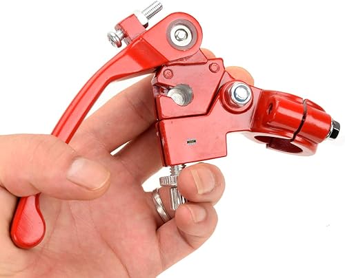 Miniatura 5 de HIAORS Palanca de embrague plegable de freno rojo con percha para manillar de 78 pulgadas 110cc 125cc SSR125 SSR70 TTR125 Xmotos Apollo Thumpstar
