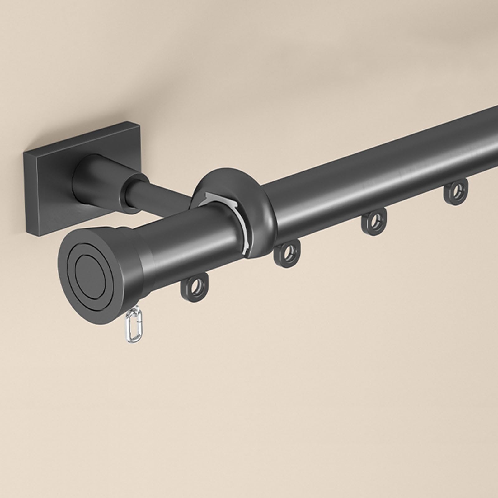 Tringle à rideaux silencieuse en aluminium dotée de rouleaux fluides