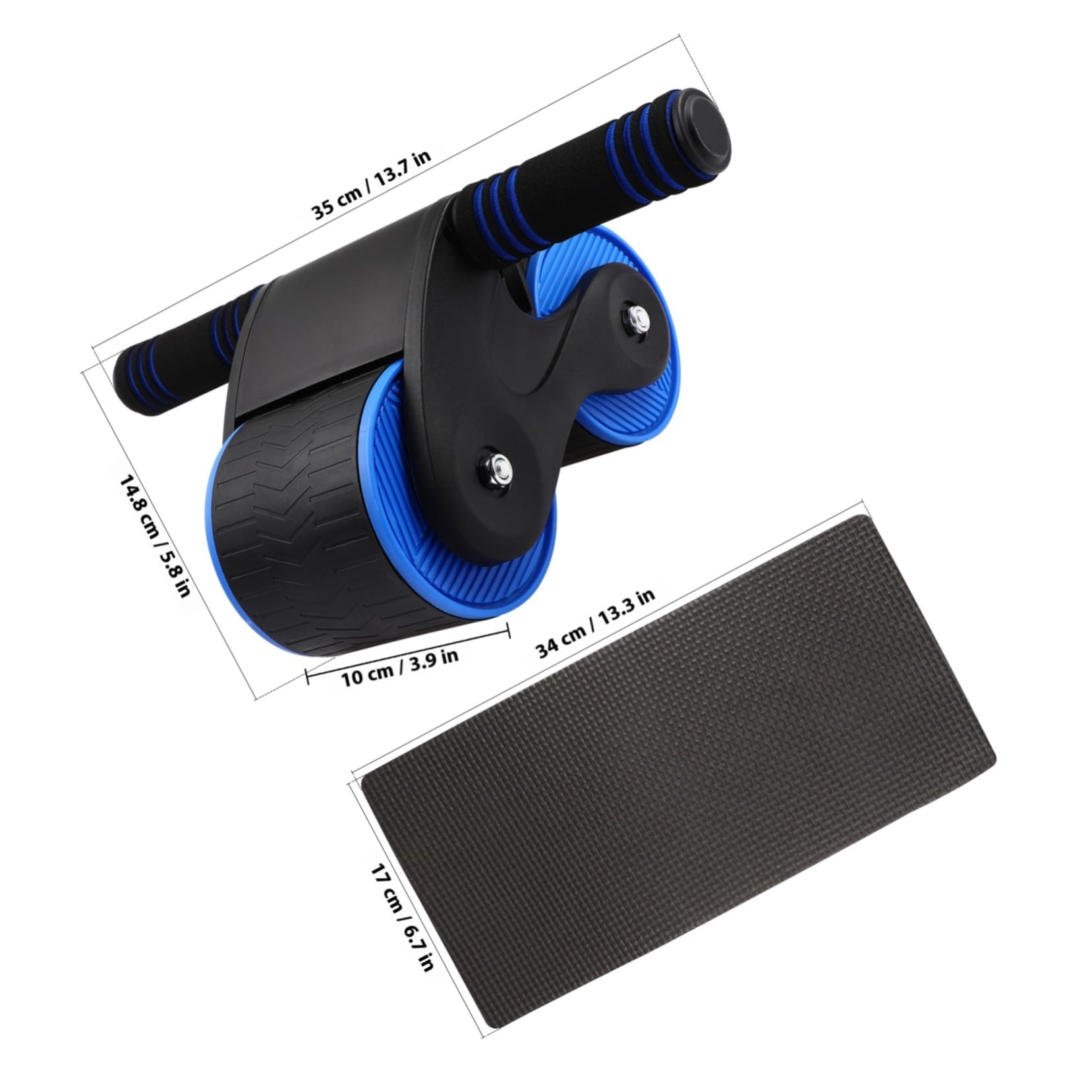 Rueda Abdominal Automática con Rebote Rodillo Ab Antideslizante con Soporte para Móvil y Almohadilla para Rodillas Equipo Ligero y Desmontable para Entrenamiento Color Aleatorio