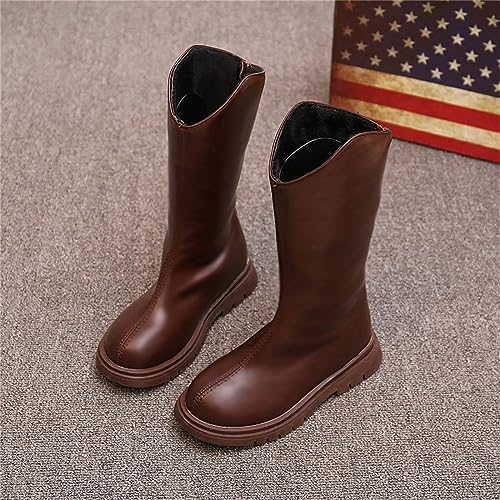 Baby Low Heel Boots Christmas Winter Girls Ankle Boots Mid Leg Solid Color Zipper Classic Shoes For 3 To 12Years3