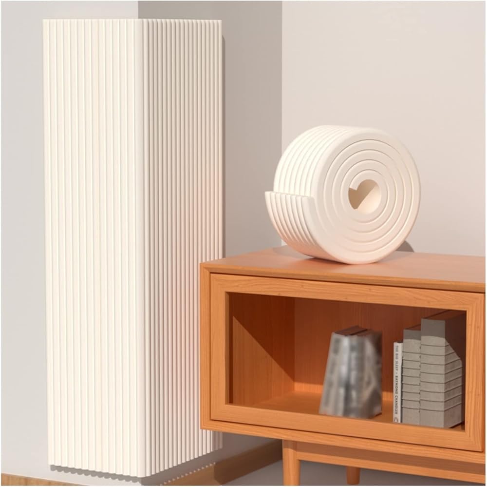 Protection d'angle en mousse pour tables et bureaux – Protection sûre des bords tranchants – Protection d'angle de sécurité pour enfants – 1 m Blanc Protection multifonctionnelle contre les accidents