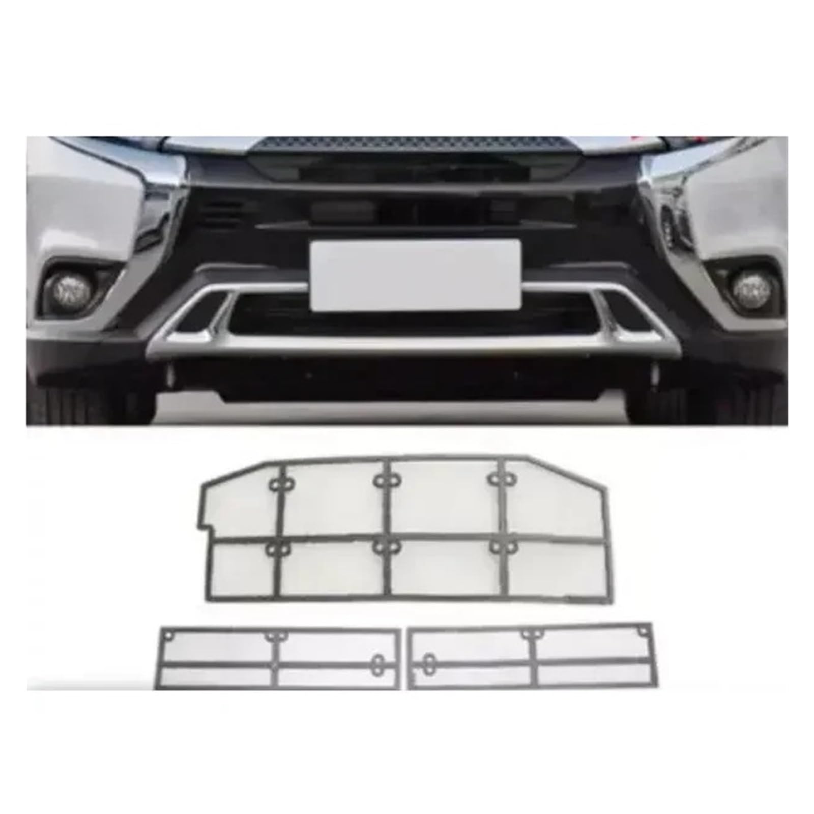 Shuogoufeng Store Siatka na owady na przedni grill samochodowy kompatybilna z Outlanderem 2013-2020 Osłony wentylatora(Down 2 pcs)