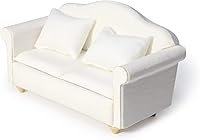 Vista 13 de Sofá de casa de muñecas, muebles en miniatura, sofá con almohadas para sala de estar, decoración de escritorio, sofá de tela, mini accesorios