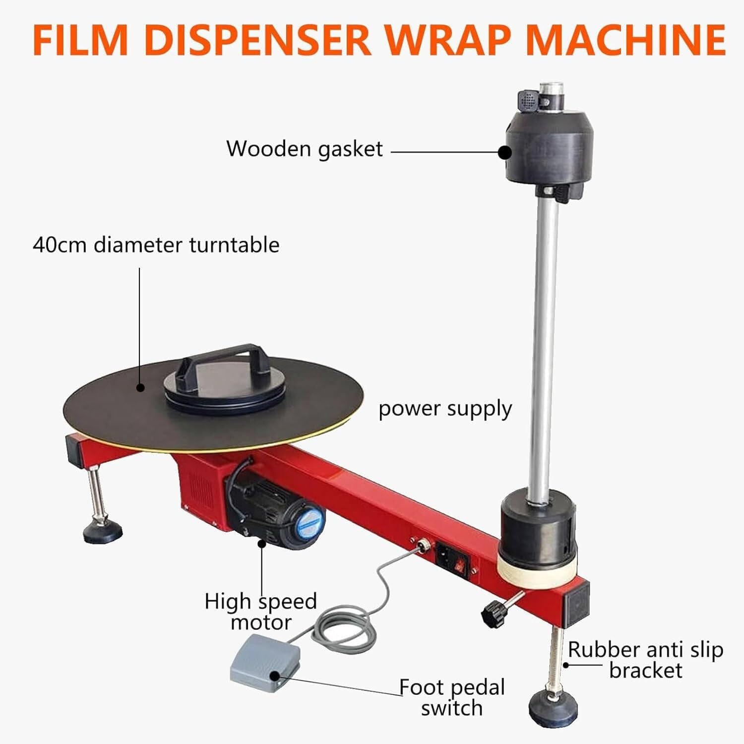 Stretchfolie Palettenverpackungsmaschine 50 U/min Geschwindigkeit für Kartons, Kisten, Paletten