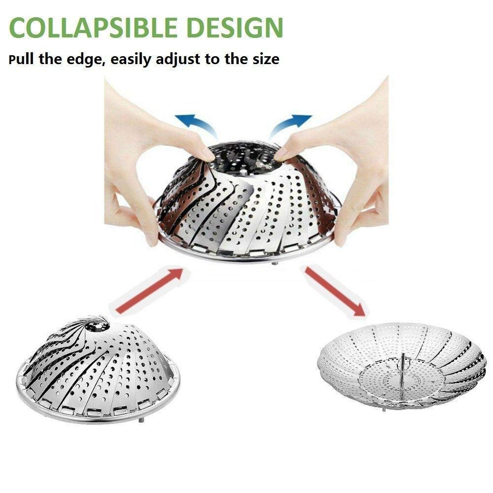 Ivar Stainless Steel Vegetable Steamer, Pasta Steamer, Folding Collapsible Basket — Amazon image 4