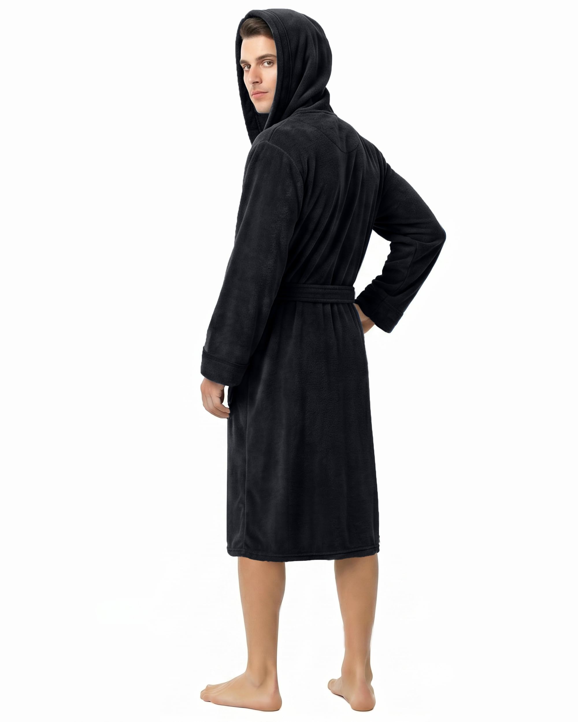 NY Threads Bata para hombre con capucha, ropa de dormir suave y acogedora