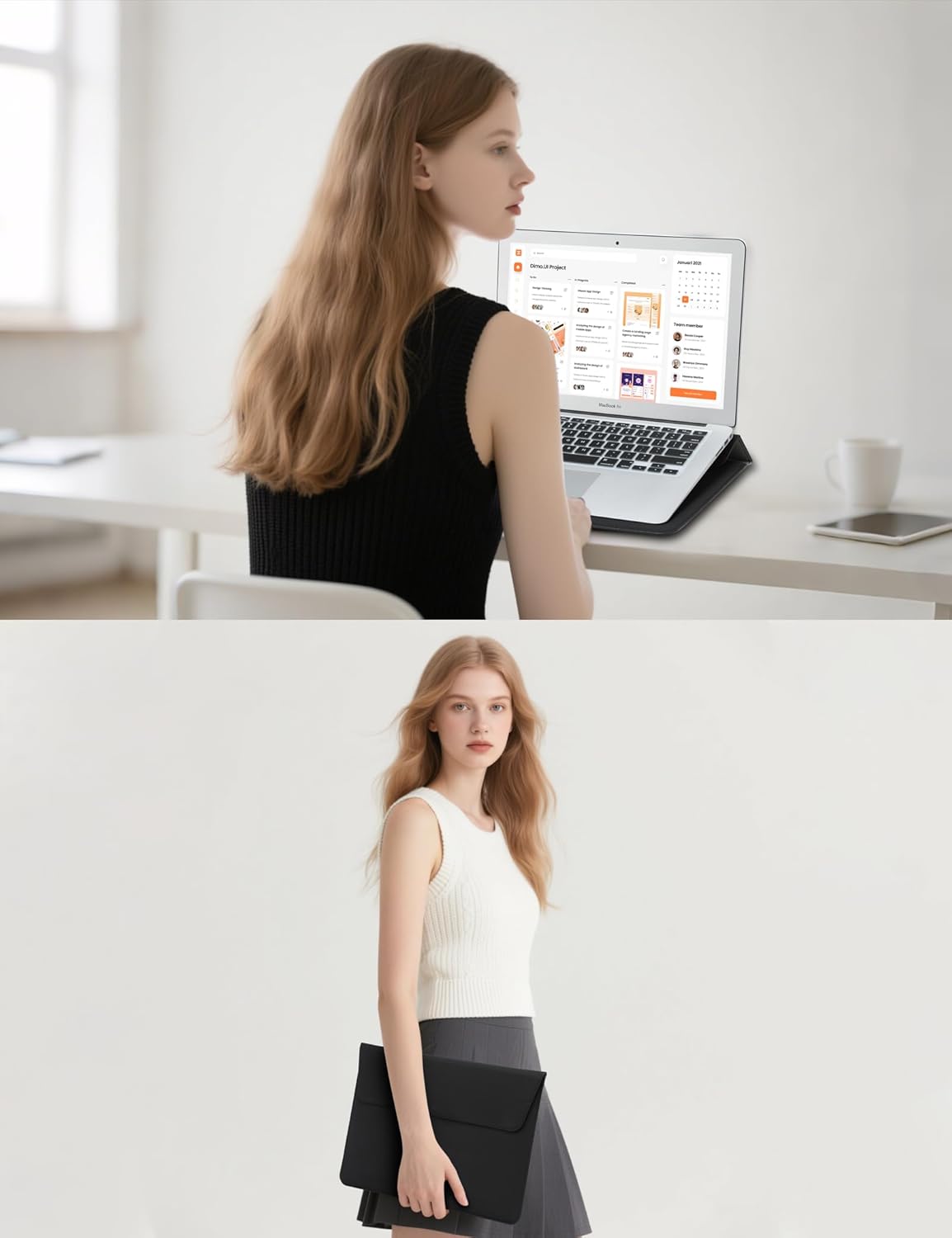 HYZUO 15-16 Inch Laptop Sleeve Case Bag with Adjustable Stand Feature for MacBook Pro 16 M5/M4/M3/M2/M1 Pro/Max A3428 A3429 2026-2019, XPS 15, MacBook Pro 15 2015-2012, HP Envy 15.6, Black