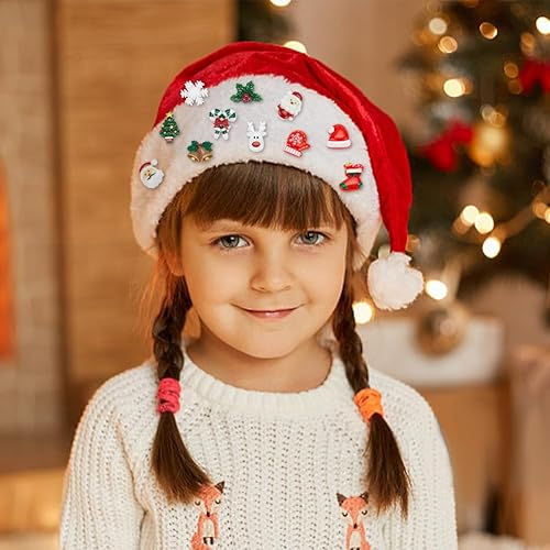 Miniatura 5 de WEBEEDY 60 piezas de dijes de slime de Navidad, cabujones de resina de Navidad, cabujones de resina con parte trasera plana, accesorio de