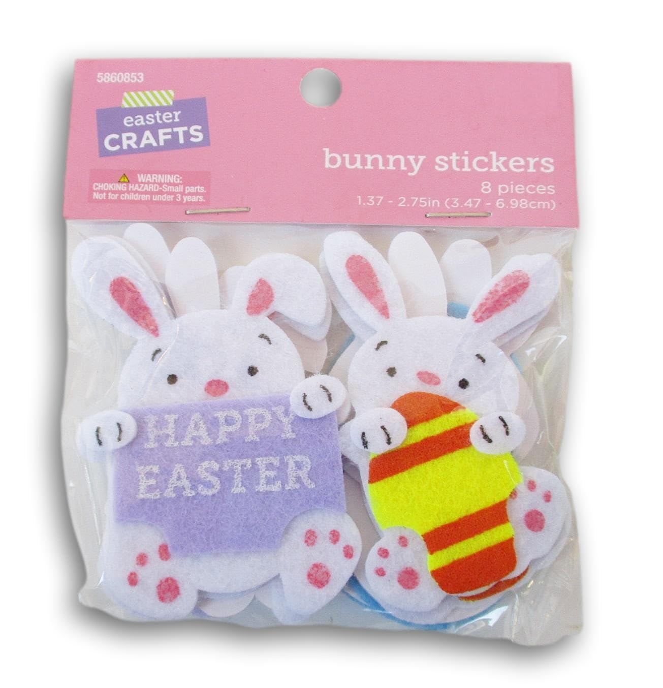Photo 1 of Easter Bunny Felt Stickers for Crafts, Scrapbooking, and More - 8 Piece
