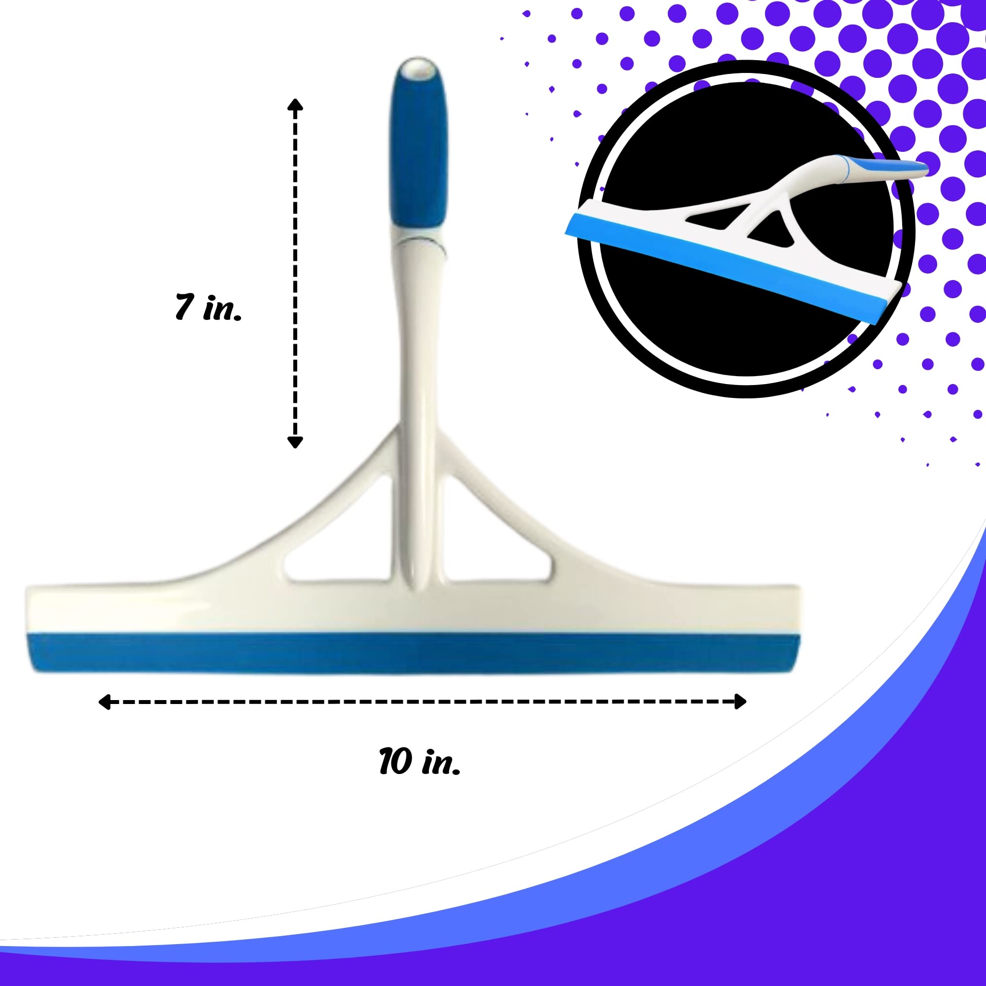 A1 Unlimited Squeegee with Soft Grip Handles 10 in, Home Kitchen Multipurpose Windows Shower Glass Doors Bathroom Car Windshield Mirrors Tiles Cleaner Tool Plastic Wiper Silicone Blade, Set of 2