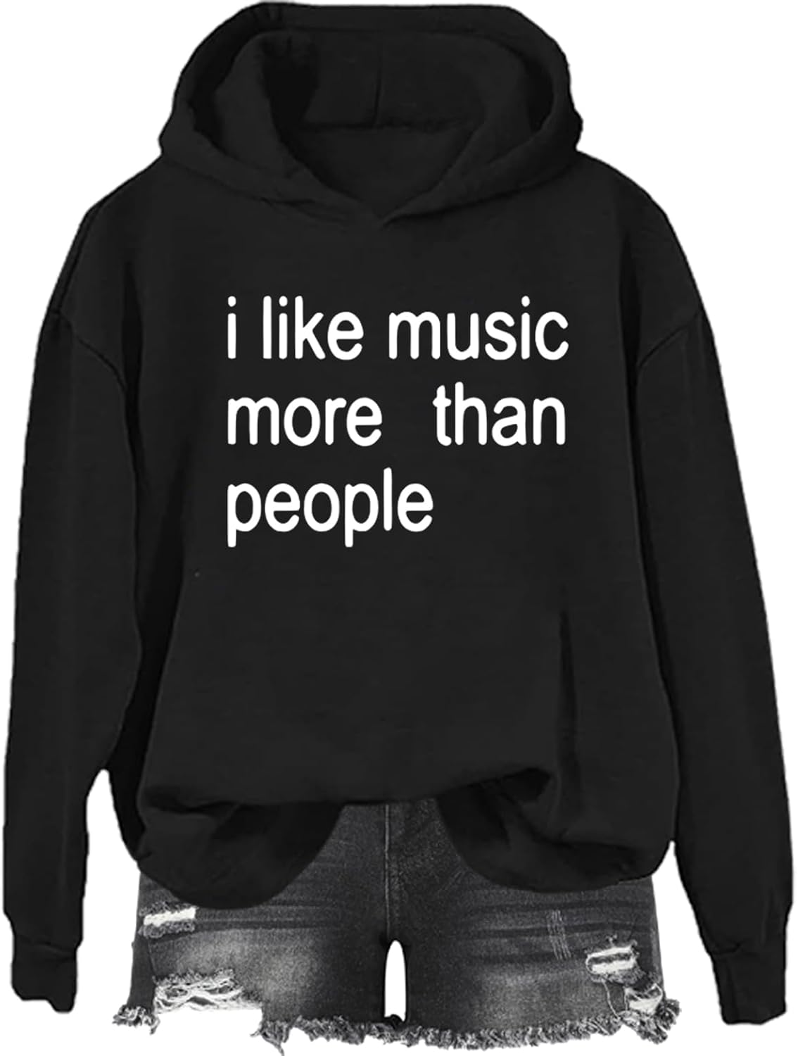 I Like Music More Than People Sweatshirt, I Like Music More Than People Shirt, Graphic Print Hoodie