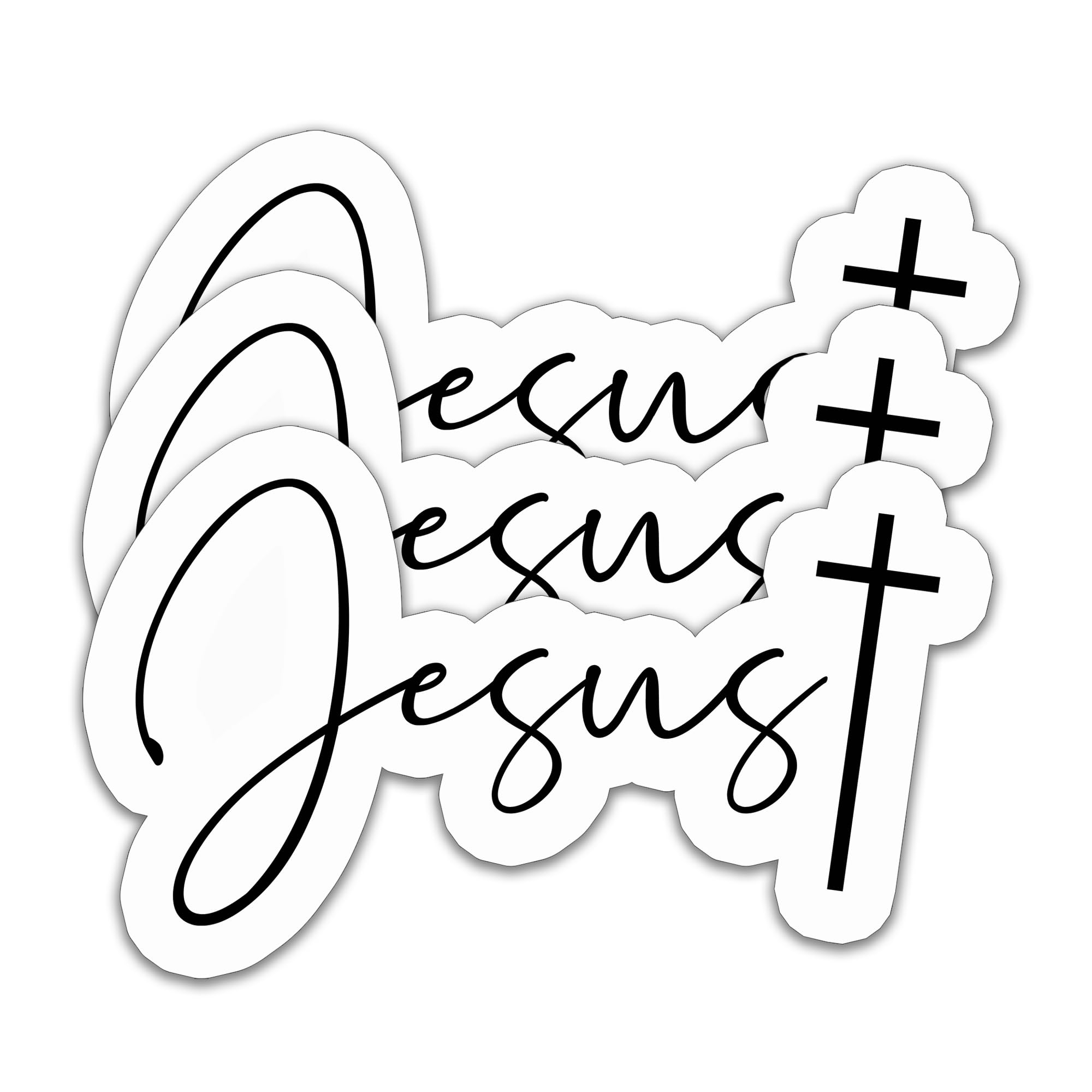 (3PCS) Jesus Stickers – Waterproof Christian Vinyl Decals with Cross Design – Faith Based Religious Stickers for Laptops, Water Bottles, Tumblers,