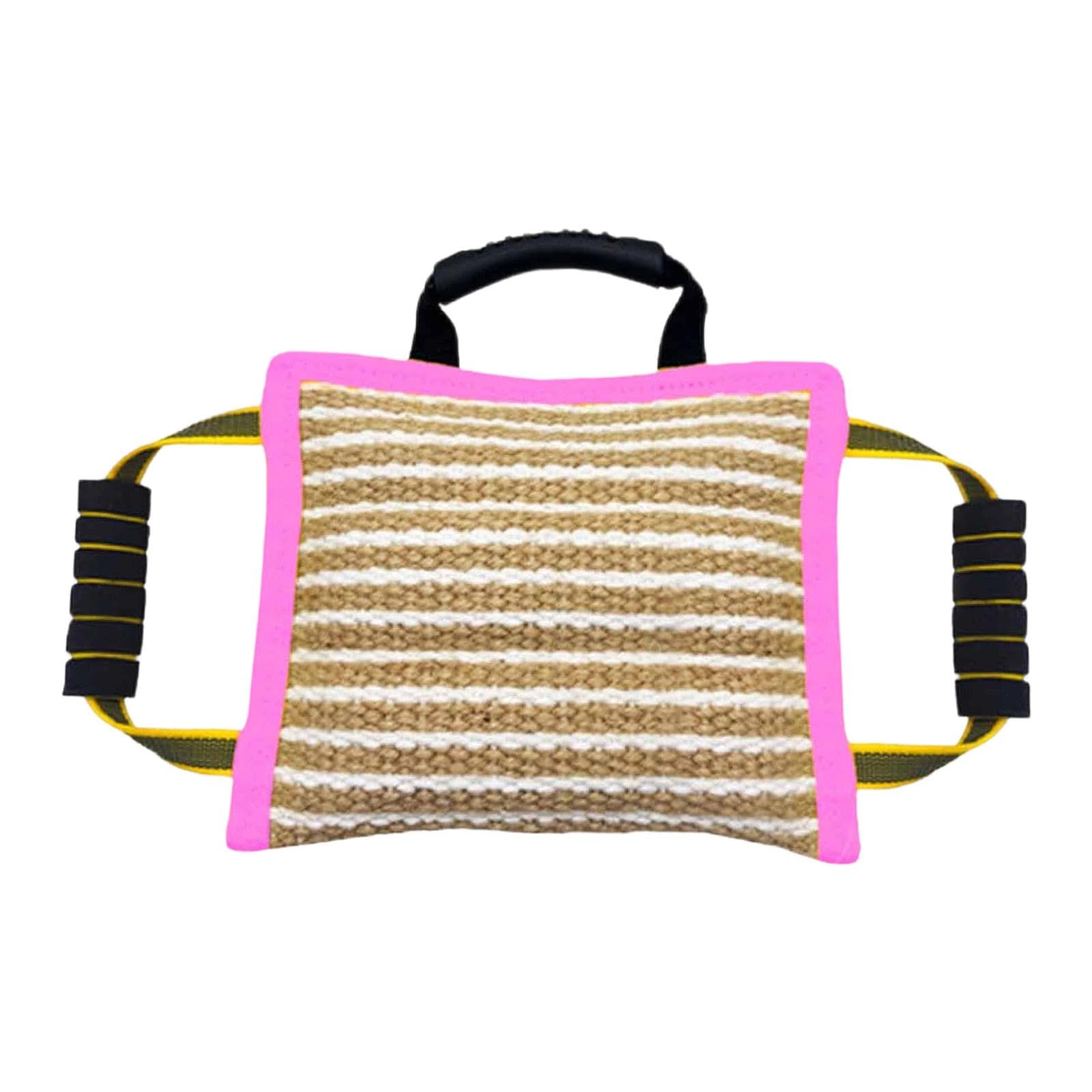 Almohada Mordedora para Perros de Yute Grueso con Diseño de Mango Resistente Repetidas Sirve como Ayuda para Entrenamiento y Juguete de
