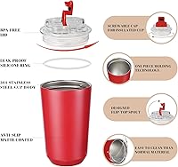 Vista 153 de Puraville Insulated Tumblers with Lid, 10 oz Travel Coffee Mug Stainless Steel Vacuum Cup, Leak Proof Reusable Double Walled Coffee Tumbler for Iced