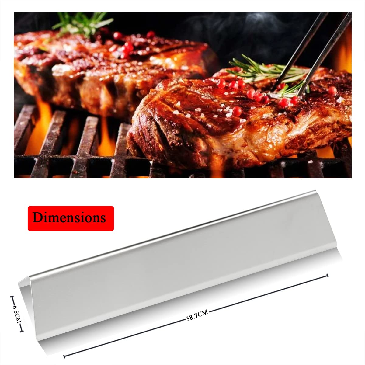 Barre Aromatizzanti Per Weber Spirit 300 - Smalto Porcellanato, 38.9 Cm - Foto 1