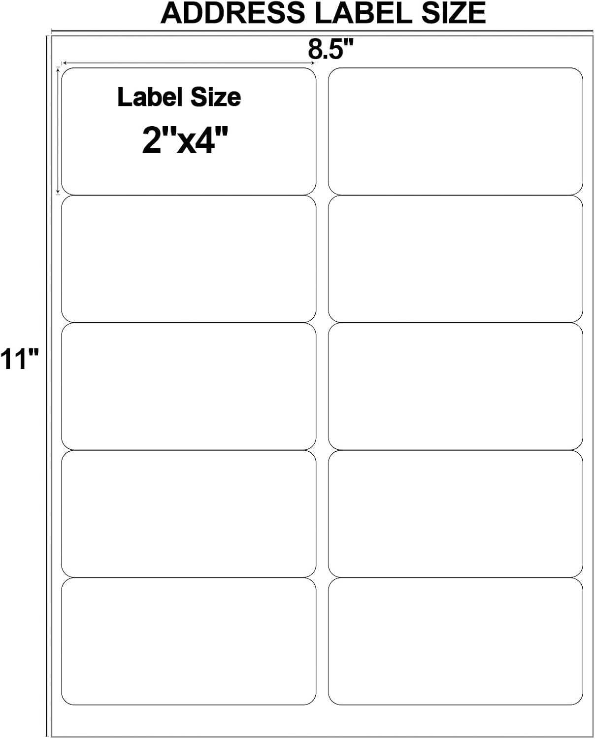 2" x 4" Shipping Labels, Address Labels, Mailing Stickers Compatible for Laser/Inkjet Printers - Matte White, 10 Up per Sheet, 40 Sheets - Image 2