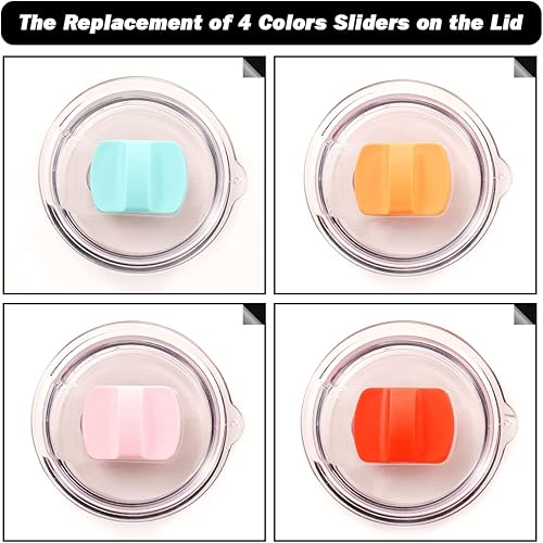 Miniatura 6 de 2 tapas magnéticas para vaso de 30 onzas con 4 deslizadores magnéticos, tapas de repuesto para vaso, a prueba de derrames, se adapta a YETI Rambler,