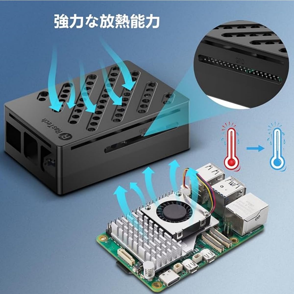 【美品】Raspberry Pi 5 ＋タワー型ケースセット Amazon.co.jp: ElectroCookie Raspberry Pi 5ケース アルミミニ