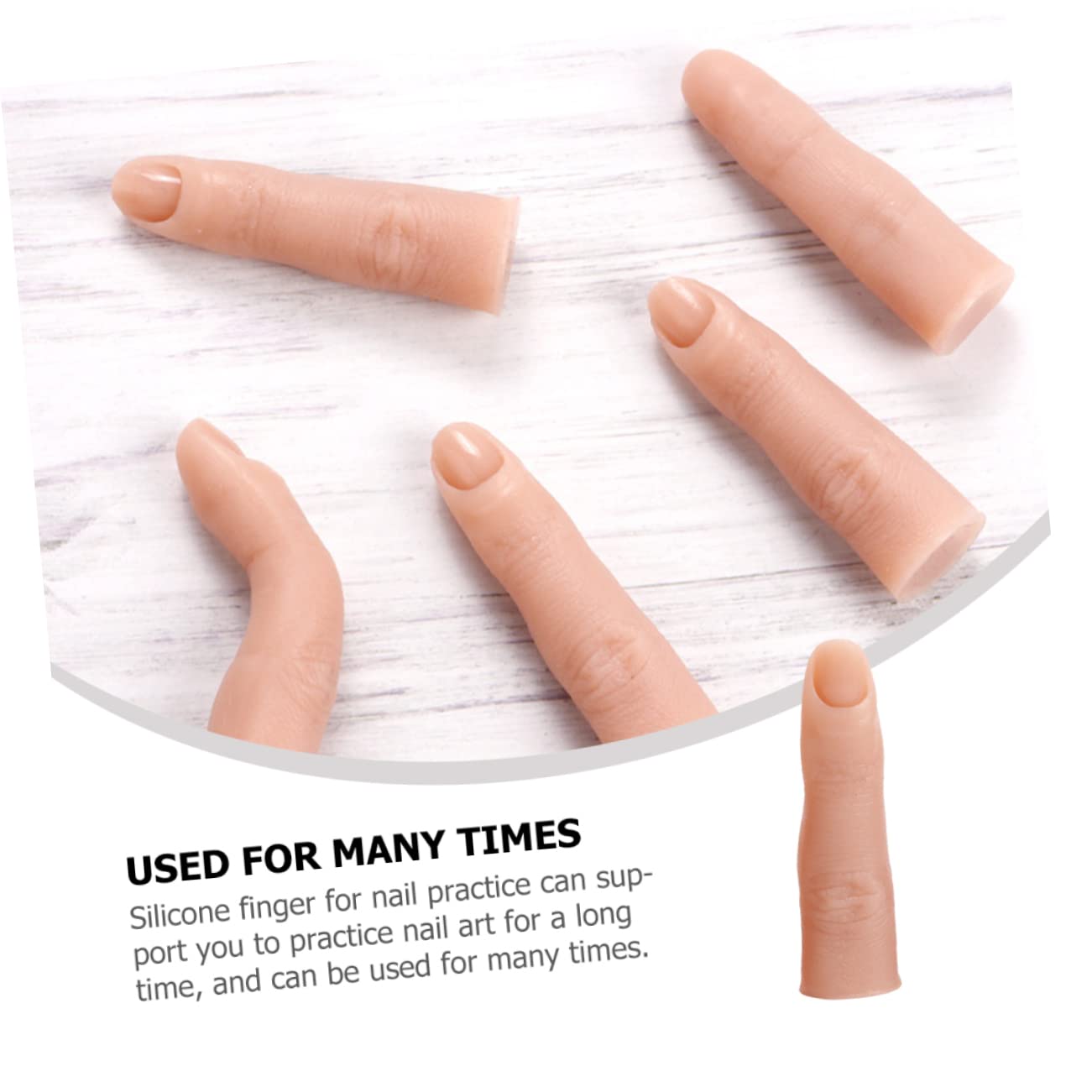 Mikinona 1Pc Fake Nail Practice Finger for Acrylic Nails Training Realistic Model Fake Finger for Art Practice Manicure April Fools' Day Party 6.8 * 1.85 * 1.85cm - Image 3