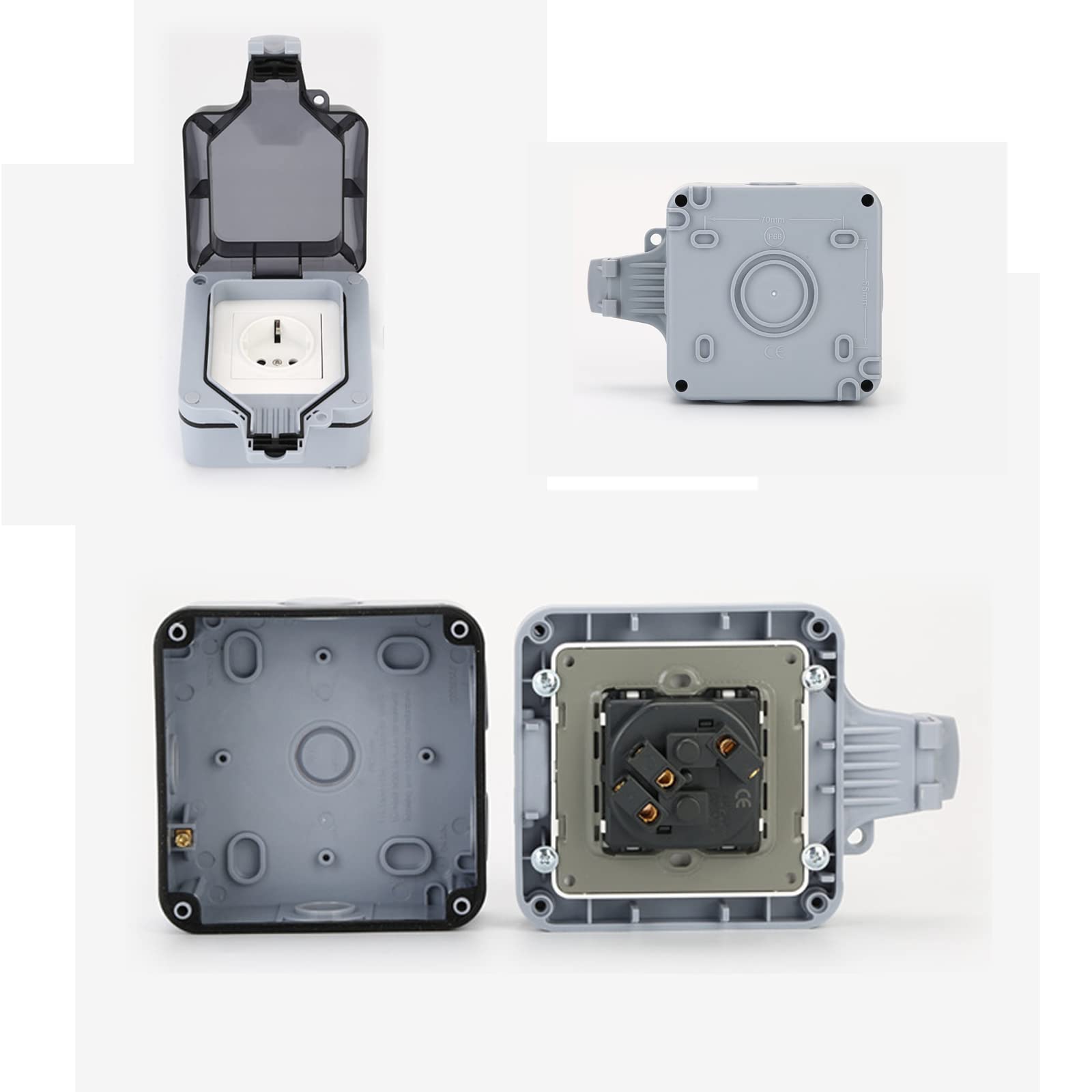 Prise extérieure IP66 - Résistante aux intempéries - Pour l'extérieur