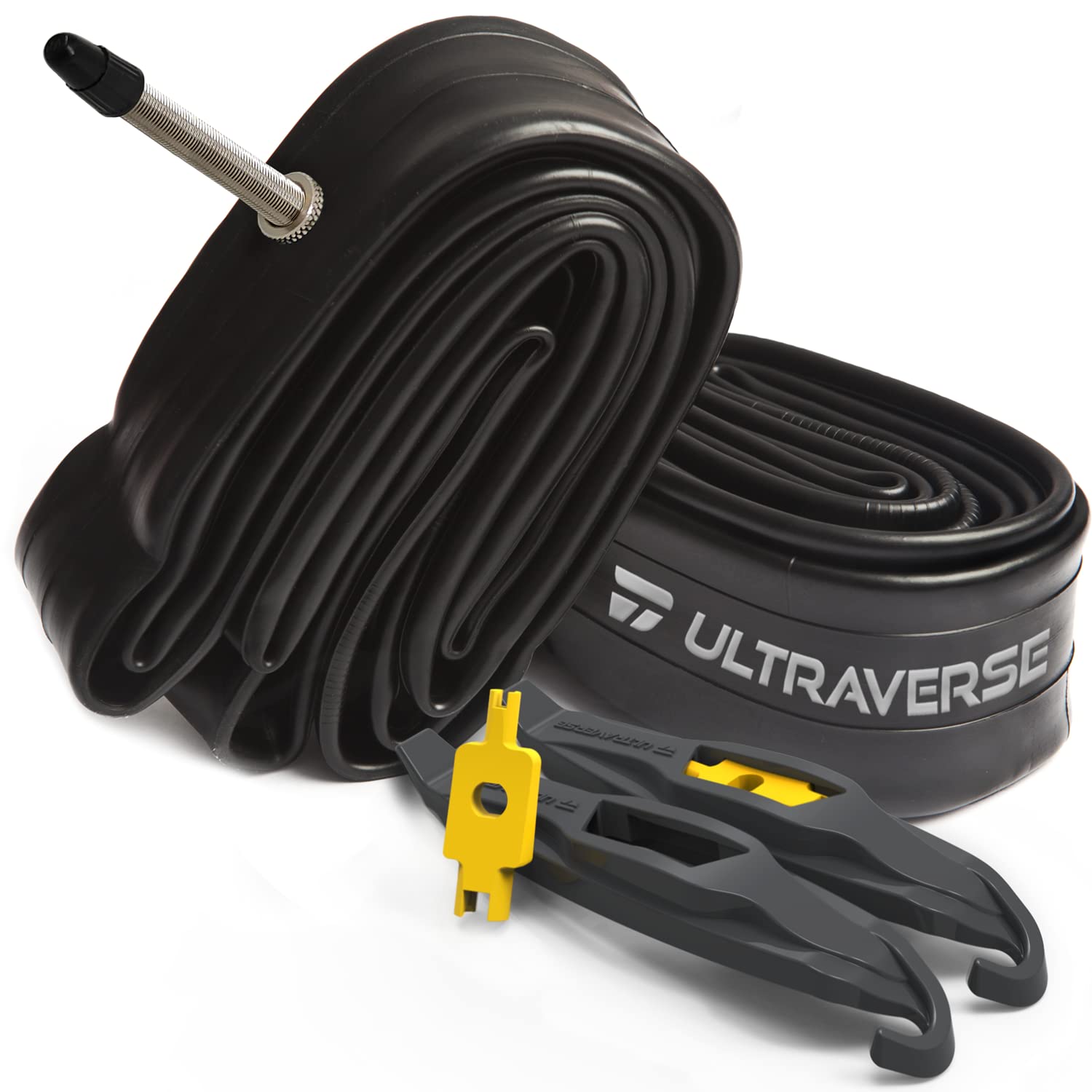 Ultraverse Bike Inner Tube for 27.5 X 1.75/1.95/2.10/2.125 inch Bicycle tire Sizes with Presta Valve - Rubber Tubes for Mountain and Trail, Cruisers, MTB, and All Terrain Bikes – Set of 2