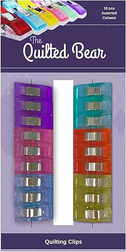 The Quilted Bear Clips de acolchado multiusos para dobladillos de tela, clips de edredón Wonder (paquete de 18)