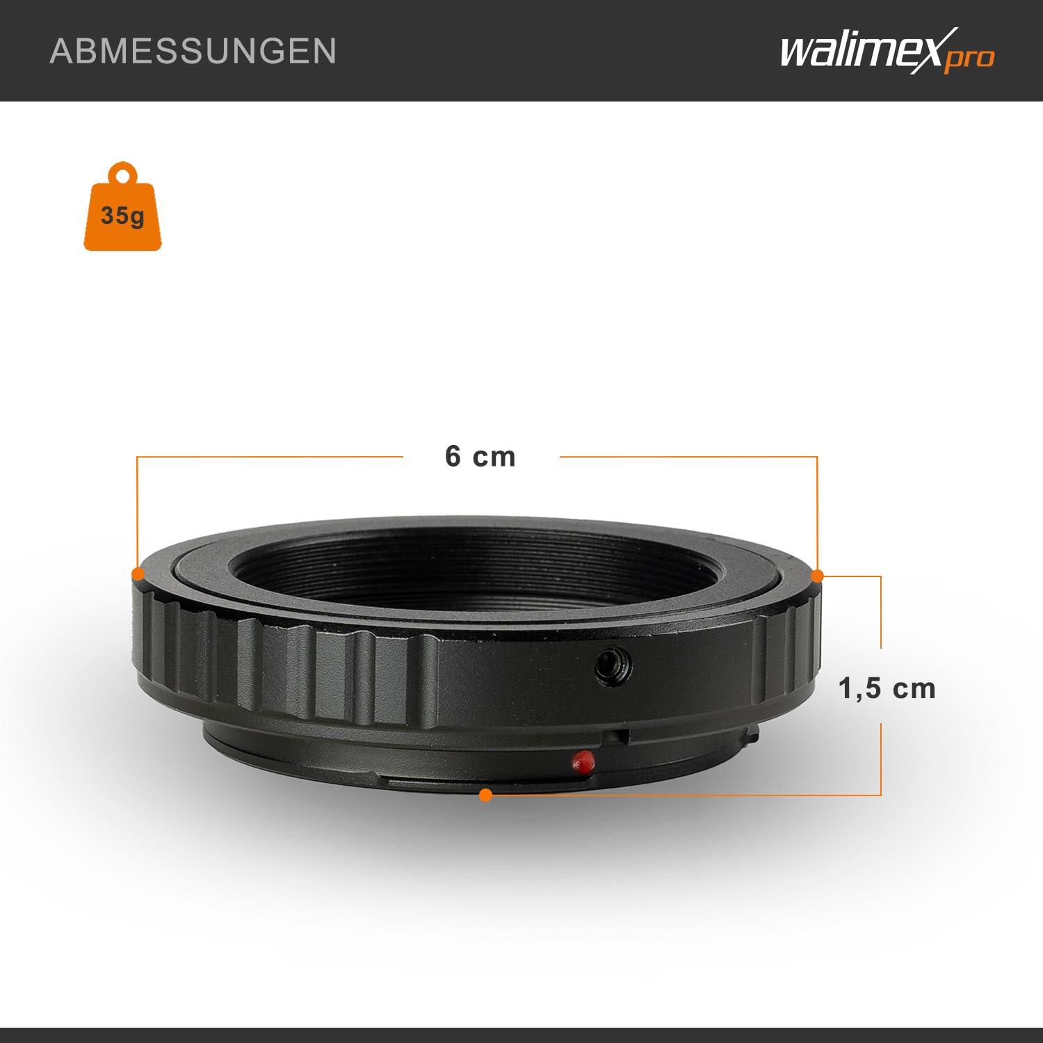 Walimex Pro T2 Adaptador Para MFT-Mount - Anillo Adaptador Con Enfoque Manual, Fácil De Usar, Compatible