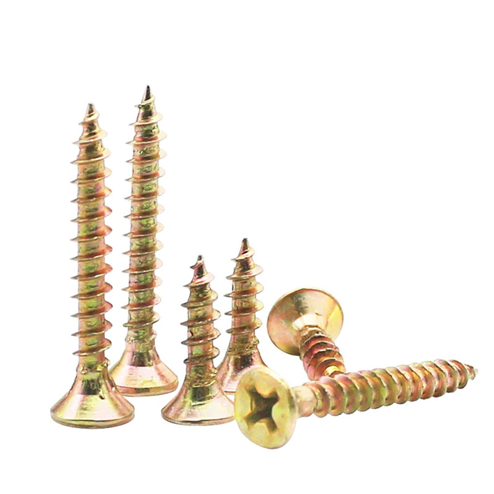 Bulloni in Acciaio Inossidabile 10 pz/Lotto M3 .5 M5 M 6 Croce Incasso Svasata Fibra di Legno Truciolare Testa Piatta Autofilettanti Legno Ghiaione Zincato Rivestito(25mm x10pcs,M4)